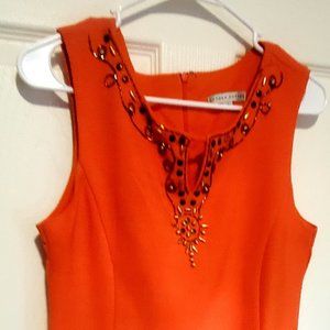 Sandra Darren Size 8 Orange Dress